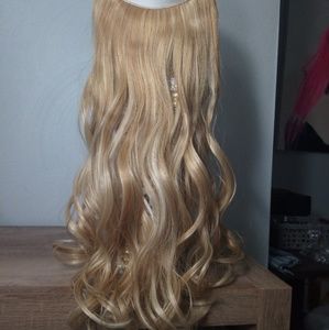 Elastic Natural Blonde Synthetic Human Hair Piece